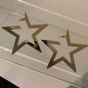 Gold Star Hoop Open Earring